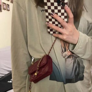 Alternative view of Mini Gold Pearl Diamond Chain Bag